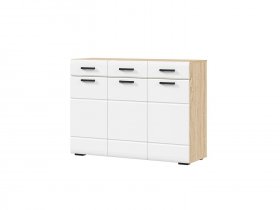Комод 1200 КМ-01 Либерти (дуб сонома/белый глянец) в Хорошем - horoshee.mebel-nsk.ru | фото