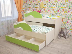 Кровать детская двухуровневая Радуга 80*160 в Хорошем - horoshee.mebel-nsk.ru | фото