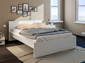 Кровать двуспальная 1,4м Леон СБ-3368 (белый) в Хорошем - horoshee.mebel-nsk.ru | фото