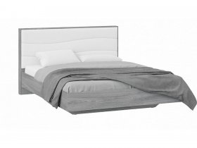 Кровать двуспальная 1,6 м «Миранда» Тип 1 (Дуб Гамильтон/Белый глянец) в Хорошем - horoshee.mebel-nsk.ru | фото