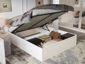 Кровать двуспальная 1,6 м Венеция КРМП-160 с подъемным механизмом в Хорошем - horoshee.mebel-nsk.ru | фото