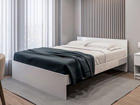 Кровать двуспальная 1,6м Бруклин СБ-3354 (белый) в Хорошем - horoshee.mebel-nsk.ru | фото