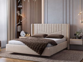 Кровать двуспальная 1,6м Диор (кашемир суфле (велюр)) в Хорошем - horoshee.mebel-nsk.ru | фото