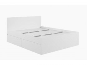 Кровать двуспальная с ящиками 1,6м Мадера-М1600 (белый) в Хорошем - horoshee.mebel-nsk.ru | фото