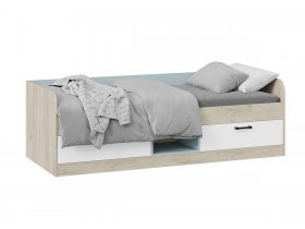 Кровать комбинированная «Оливер» Тип 1 401.003.000 (дуб крафт серый/белый/серо-голубой) в Хорошем - horoshee.mebel-nsk.ru | фото