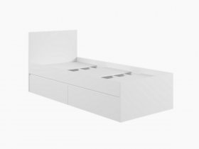 Кровать односпальная с ящиками 0,9м Мадера-М900 (белый) в Хорошем - horoshee.mebel-nsk.ru | фото