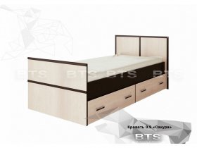 Кровать односпальная с ящиками 0,9м Сакура (BTS) в Хорошем - horoshee.mebel-nsk.ru | фото