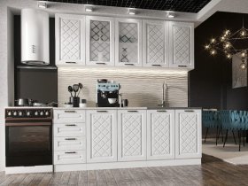 Кухонный гарнитур Агава 2,0 м (акация белая) в Хорошем - horoshee.mebel-nsk.ru | фото