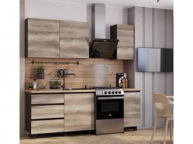 Кухонный гарнитур Энигма 1,6м (венге/дуб каньон) в Хорошем - horoshee.mebel-nsk.ru | фото