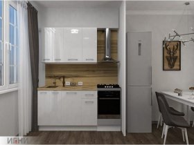 Кухонный гарнитур МДФ Выгодно и точка 1,5 м (белый глянец) в Хорошем - horoshee.mebel-nsk.ru | фото