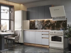 Кухонный гарнитур Ника 1,6 м (графит/серый софт) в Хорошем - horoshee.mebel-nsk.ru | фото