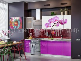 Кухонный гарнитур Орхидея (фиолетовый) в Хорошем - horoshee.mebel-nsk.ru | фото
