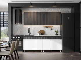 Кухонный гарнитур София (2,0м) (бланж/графит матовый) в Хорошем - horoshee.mebel-nsk.ru | фото