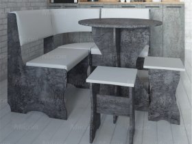 Кухонный уголок Лотос  (цемент темный к/з White) в Хорошем - horoshee.mebel-nsk.ru | фото
