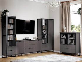 Модульная гостиная Нора (металл бруклин/графит) в Хорошем - horoshee.mebel-nsk.ru | фото