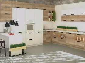 Модульная кухня Фиджи 2,3м (крафт) в Хорошем - horoshee.mebel-nsk.ru | фото