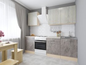 Модульная кухня Йота (пикард/цемент) в Хорошем - horoshee.mebel-nsk.ru | фото