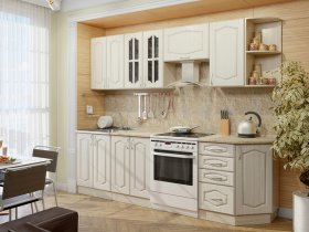 Модульная кухня Классика-1 (дуб молочный) в Хорошем - horoshee.mebel-nsk.ru | фото