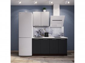 Модульная кухня Классика (белый глянец/черный) в Хорошем - horoshee.mebel-nsk.ru | фото