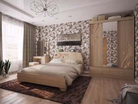 Модульная спальня Виктория-1 (дуб сонома) в Хорошем - horoshee.mebel-nsk.ru | фото