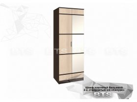 Шкаф двухстворчатый с зеркалом платяной-бельевой Сакура (BTS) в Хорошем - horoshee.mebel-nsk.ru | фото