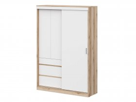 Шкаф-купе (1,5м) Брауни (дуб делано/белый) в Хорошем - horoshee.mebel-nsk.ru | фото