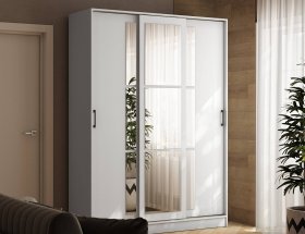 Шкаф-купе 1,6м «Стиль-2» (белый) в Хорошем - horoshee.mebel-nsk.ru | фото