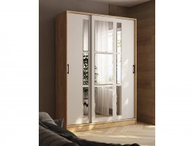 Шкаф-купе 1,6м «Стиль-2» (дуб крафт золотой/кашемир) в Хорошем - horoshee.mebel-nsk.ru | фото