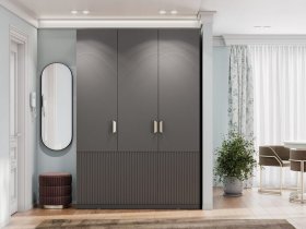 Шкаф трехстворчатый Эккервуд (Нью) (графит) в Хорошем - horoshee.mebel-nsk.ru | фото