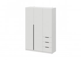 Шкаф трехстворчатый с ящиками ШК-22 (белый) в Хорошем - horoshee.mebel-nsk.ru | фото