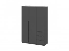 Шкаф трехстворчатый с ящиками ШК-22 (графит) в Хорошем - horoshee.mebel-nsk.ru | фото