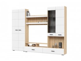 Стенка ГС-01 Либерти (дуб сонома/белый глянец) в Хорошем - horoshee.mebel-nsk.ru | фото
