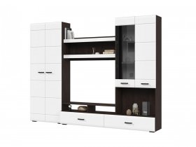 Стенка ГС-01 Либерти (венге/белый глянец) в Хорошем - horoshee.mebel-nsk.ru | фото