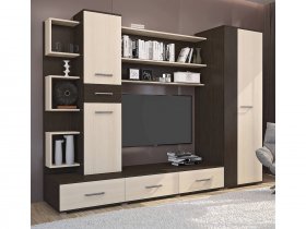 Стенка Верона (дуб венге/дуб молочный) в Хорошем - horoshee.mebel-nsk.ru | фото