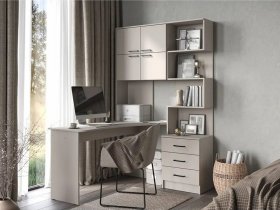 Стол компьютерный №1 Брауни левый (кашемир) в Хорошем - horoshee.mebel-nsk.ru | фото