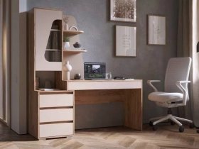 Стол компьютерный Пифагор (дуб вотан/кашемир) в Хорошем - horoshee.mebel-nsk.ru | фото