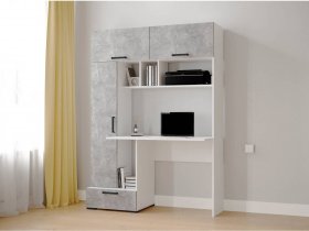 Стол письменный «Квартет-11» (белый/ателье светлое) в Хорошем - horoshee.mebel-nsk.ru | фото