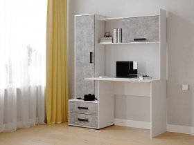Стол письменный «Квартет-9» (белый/ателье светлое) в Хорошем - horoshee.mebel-nsk.ru | фото