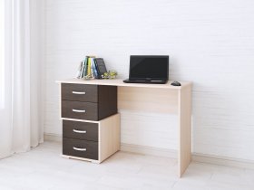 Стол письменный Сити-2 (венге/дуб молочный) в Хорошем - horoshee.mebel-nsk.ru | фото