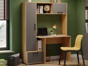 Стол письменный тип 15 (дуб крафт золотой/графит серый) в Хорошем - horoshee.mebel-nsk.ru | фото