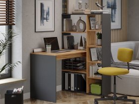 Стол письменный тип 16 (дуб крафт золотой/графит серый) в Хорошем - horoshee.mebel-nsk.ru | фото