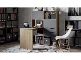 Стол письменный тип 7 (дуб сонома/графит серый) в Хорошем - horoshee.mebel-nsk.ru | фото