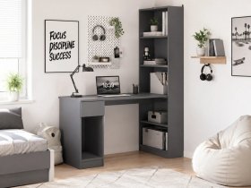 Стол письменный угловой «Лайт» 10.01 (темно-серый) в Хорошем - horoshee.mebel-nsk.ru | фото