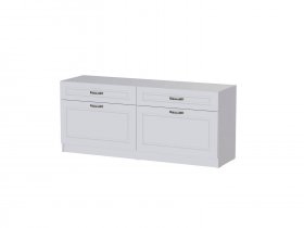 Тумба под ТВ Апполия гостиная (белый/белый дуб) в Хорошем - horoshee.mebel-nsk.ru | фото