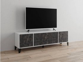Тумба под ТВ Парус-10 (белый/мальта грей) в Хорошем - horoshee.mebel-nsk.ru | фото