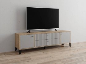 Тумба под ТВ Парус-10 (дуб крафт серый/серый) в Хорошем - horoshee.mebel-nsk.ru | фото