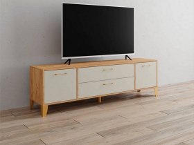 Тумба под ТВ Парус-13 (дуб крафт золотой/кашемир) в Хорошем - horoshee.mebel-nsk.ru | фото