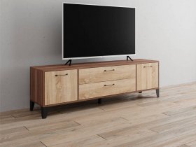 Тумба под ТВ Парус-13 (ясень шимо темный/дуб сонома) в Хорошем - horoshee.mebel-nsk.ru | фото