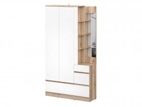 Вешалка с зеркалом Брауни (дуб делано/белый) в Хорошем - horoshee.mebel-nsk.ru | фото